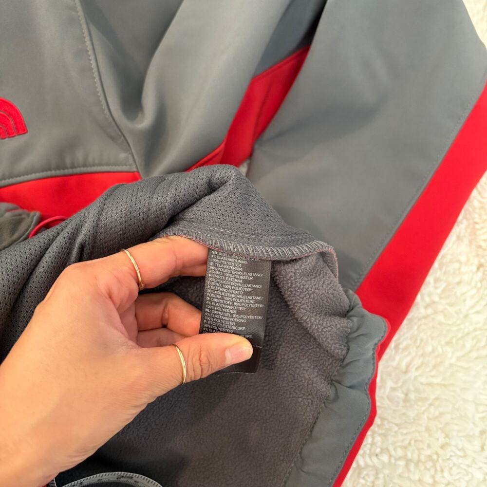North Face Mens Apex Softshell Jacket Full Zip Windwall Red/Grey Gorpcore Sz S - Picture 7 of 7